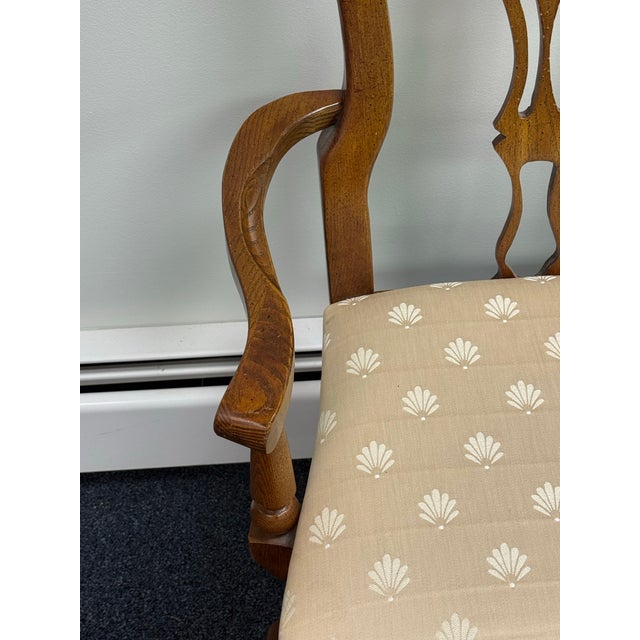 Vintage Kincaid Solid Oak Georgian Chairs - Set of 6 For Sale In New York - Image 6 of 11