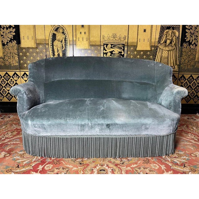Blue Napoleon Iii Crapaud Sofa For Sale - Image 8 of 8