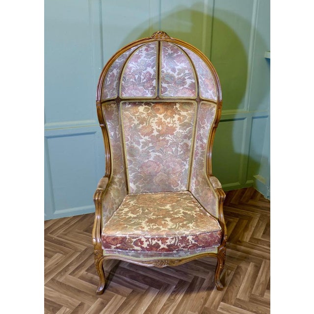 Velvet Upholstered Hall Porters or Boudoir Chair The chair is in excellent condition, the upholstery soft and luxurious...