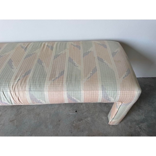 Postmodern 1980s Postmodern Parsons-Style Upholstered Bench For Sale - Image 3 of 12
