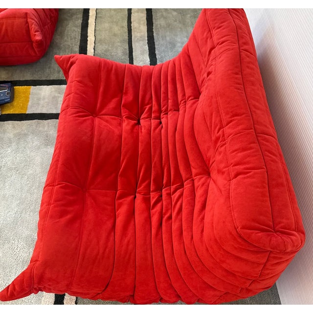 Michel Ducaroy for Ligne Roset Toga Sectional in Alcantara Goya Red, Set of 3 For Sale - Image 11 of 13