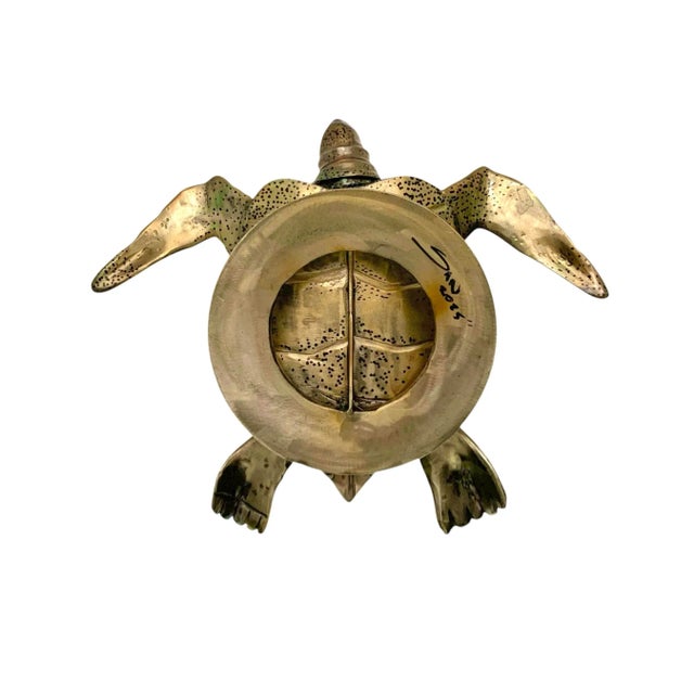Welded Stainless Steel Sea Turtle Sculpture, Original Coastal Art, 17"w For Sale - Image 9 of 9