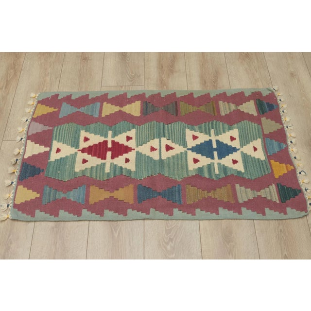 Farmhouse 1960s Vintage Hand Knotted Kilim Rug For Sale - Image 3 of 12