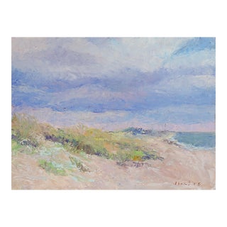 Late 20th Century Impressionist Plein Air Coastal Dunes Painting For Sale