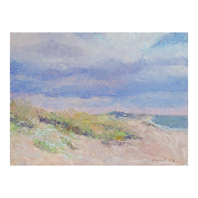Late 20th Century Impressionist Plein Air Coastal Dunes Painting For Sale