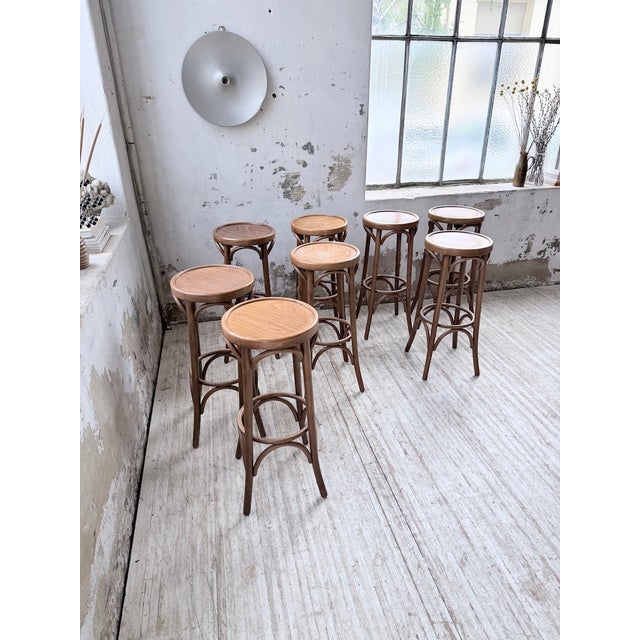 Baumann Bistro Bar Stools, 1980s, Set of 8 For Sale - Image 3 of 18