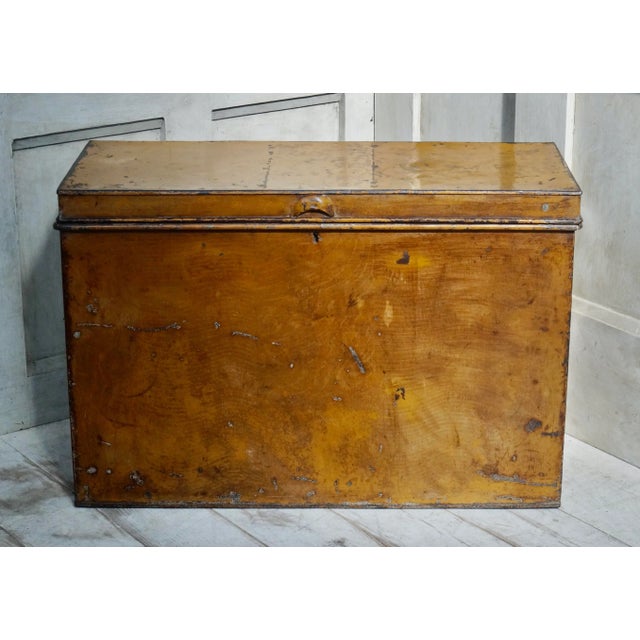 Light Yellow Victorian Metal Deed Box, 1880s For Sale - Image 8 of 8