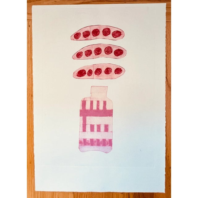 2020s Original Abstract Still Life of Three Pods Over Vase Print on Archival Paper For Sale - Image 5 of 5