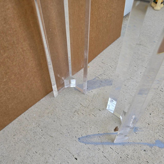 Vintage 1970s Mid-Century Modern Lucite Console Sofa Table For Sale - Image 10 of 13