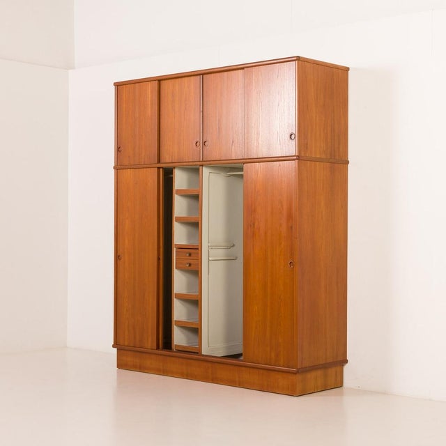 Mid-Century Modern Large Mid-Century Teak Wardrobe from Omann Jun, Denmark, 1970s For Sale - Image 3 of 18