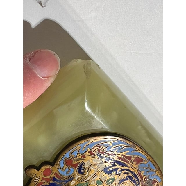 19th Century French Champleve Enameled Bronze and Onyx Table Mirror For Sale In New York - Image 6 of 11