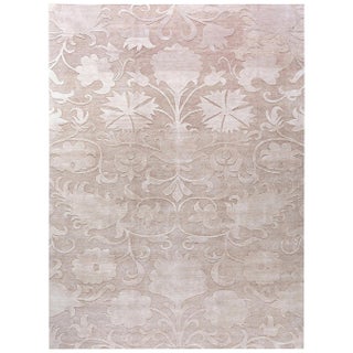 Modern Abstract Tibetan Floral Silk Rug by Doris Leslie Blau For Sale