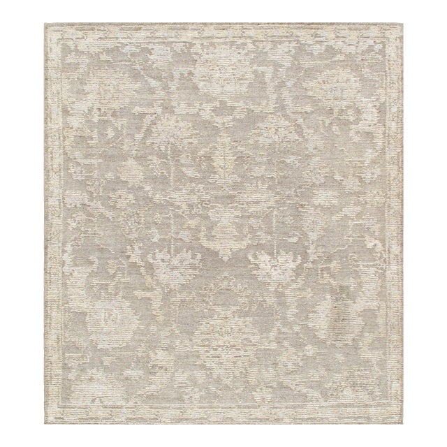 Pasargad Home Oushak Taupe Wool Area Rug- 8' 9'' X 9'11'' For Sale