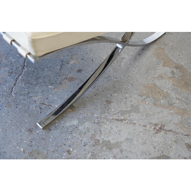 Vintage Cream Leather Knoll Barcelona Chair by Ludwig Mies Van Der Rohe For Sale - Image 11 of 12