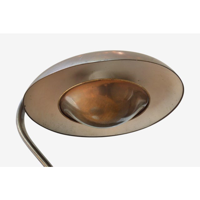 1930s Bauhaus, Mid-Century Modern, Desk Lamp, Gilt Metal, Germany, 1930s For Sale - Image 5 of 7