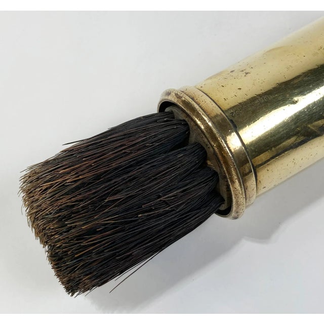 Early 20th Century Retractable Brass Ship Motif Fireplace Brush For Sale In Kansas City - Image 6 of 6