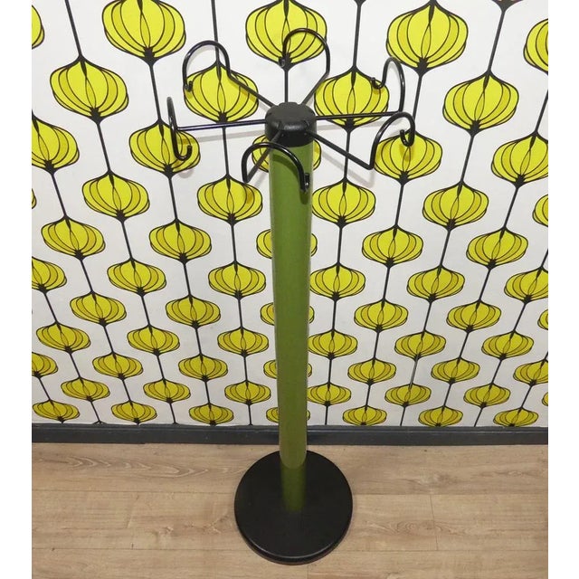 Cloakroom Stand in Metal Green, 1980s For Sale - Image 3 of 7