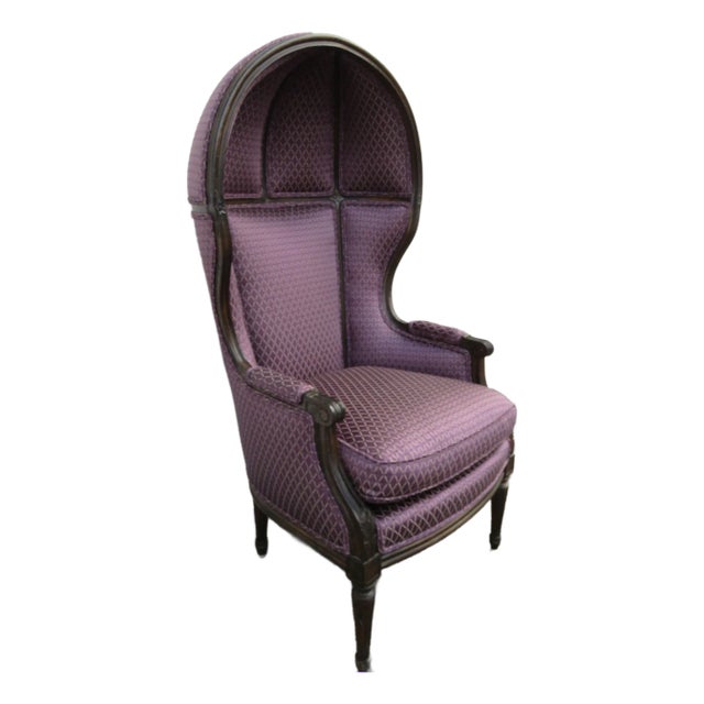 French Carved Tall Balloon Dome Canopy Porter Chair 5893 For Sale