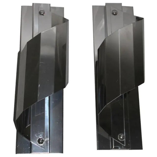 Large Stainless Steel Spiral Wall Lights, 1970s, Set of 2 For Sale - Image 6 of 6