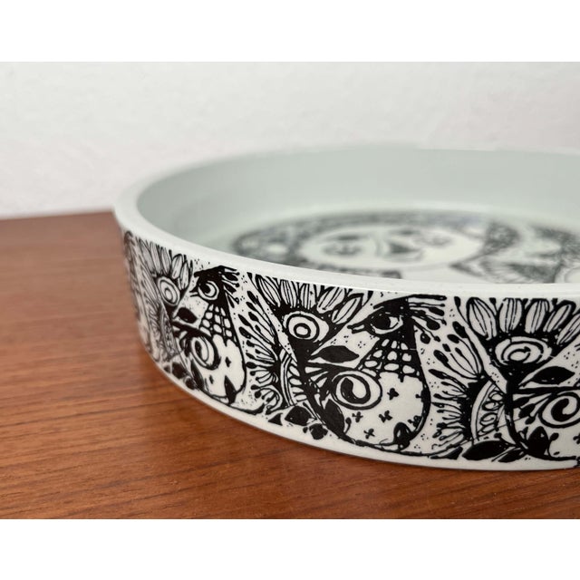 Black Mid-Century Modern Danish Flora Bowl by Bjørn Wiinblad for Nymölle, Denmark, 1960s For Sale - Image 8 of 11