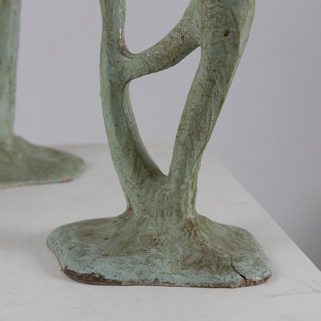 Aqua Papier Mâché Sculptures, Set of 3 For Sale - Image 8 of 9