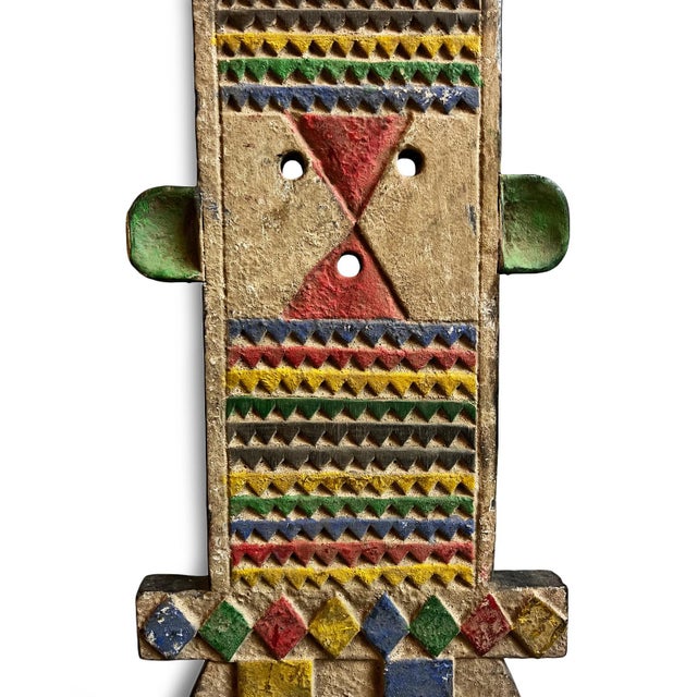 Tribal Vintage Tribal African Bobo Burkina Faso Colorful Mask For Sale - Image 3 of 7