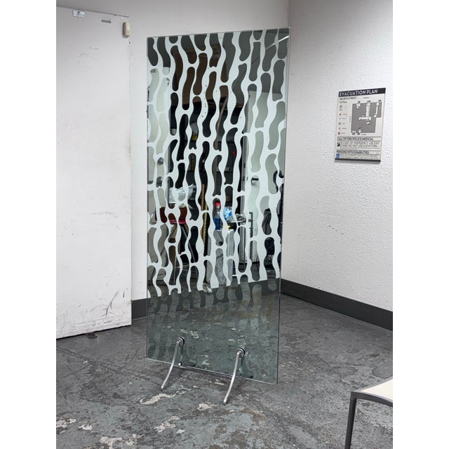 Design Plus Gallery presents a Post Modern Sculptural Glass Panel Wall Divider from Fiam, Italia. This rectangular, free-...