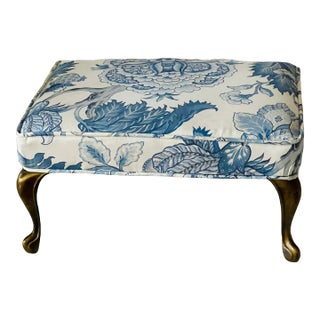 1970s Boho Chic Floral Footstool For Sale