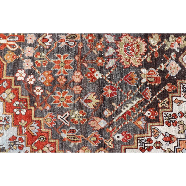 Antique Persian Tribal Design Bakhtiari Rug in Multi Colors by Keivan Woven Arts For Sale - Image 14 of 14
