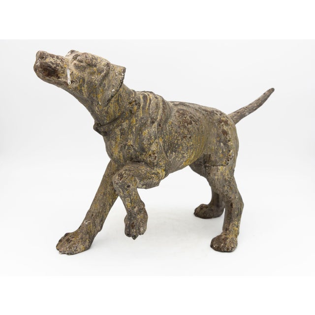 Terracotta Hunting Hound Pointer Dog Statue, Early 20th C. For Sale - Image 4 of 7