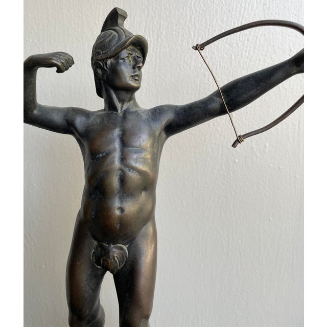 Neoclassical Victor Bugler Bronze Archer Sculpture For Sale - Image 3 of 9