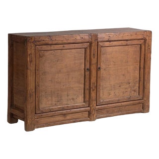 Chinese Carved Pine Gansu Sideboard by Amaru For Sale