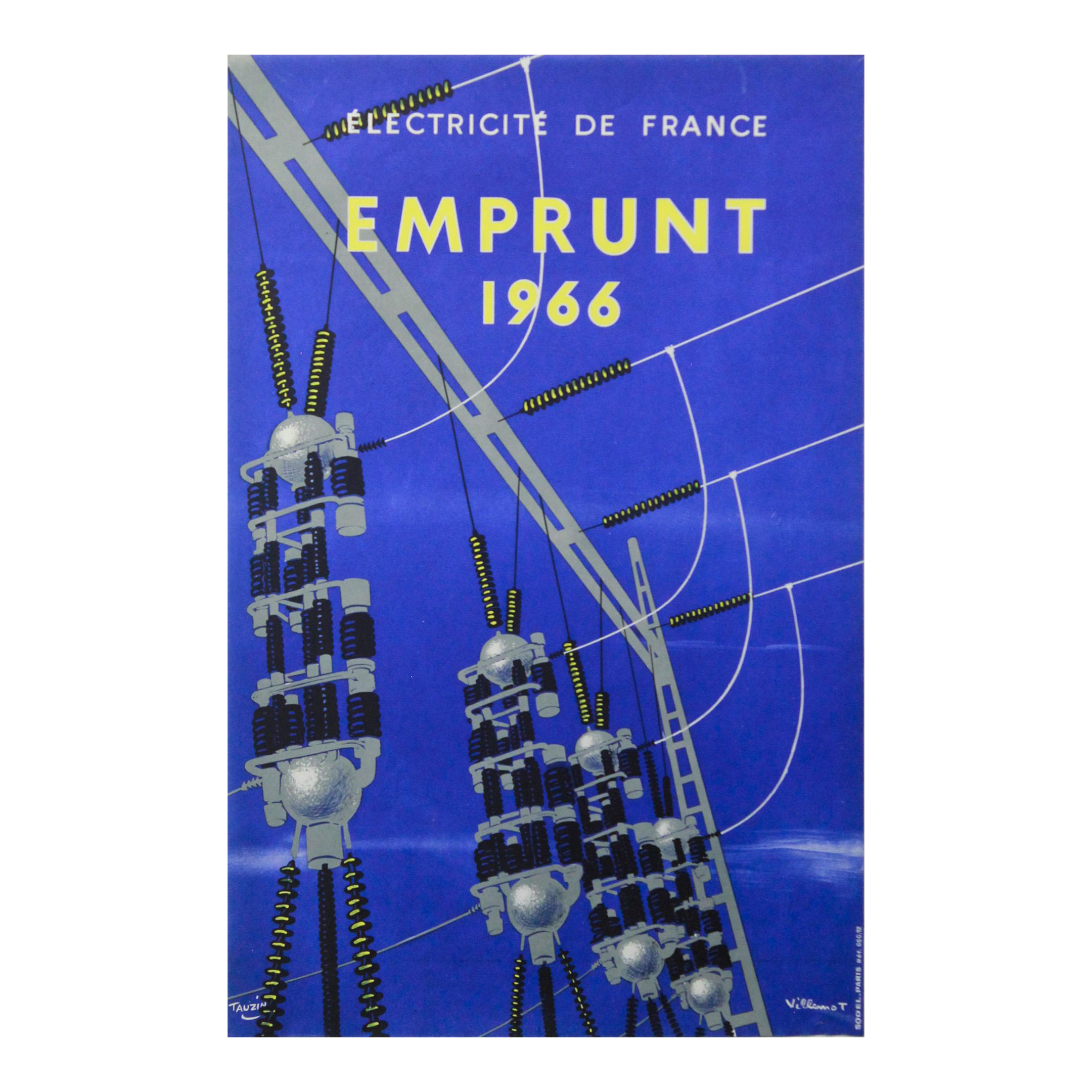 1966 Original French Poster, Emprunt Electricité De France