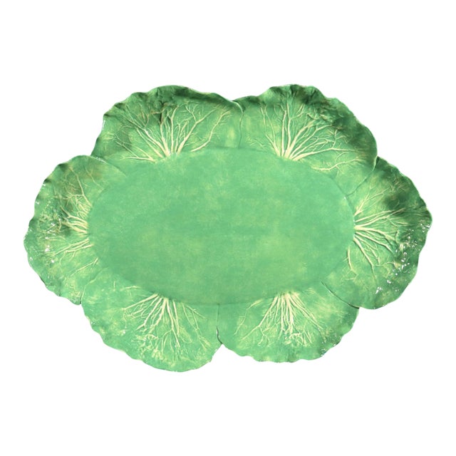 Late 20th Century Dodie Thayer Trompe l'Oeil Lettuce Ware Platter For Sale