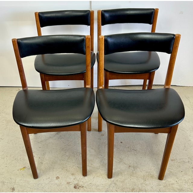 Mid-Century Modern Vintage Mid-Century Teak Dining Chairs Four in the Style of Tom Robertson for McIntosh For Sale - Image 3 of 8