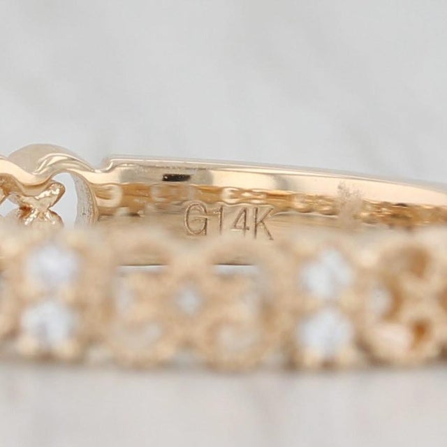 2020s New Diamond Stackable Ring 14k Yellow Gold Wedding Band Women's Stacking Sz 6.25 For Sale - Image 5 of 7