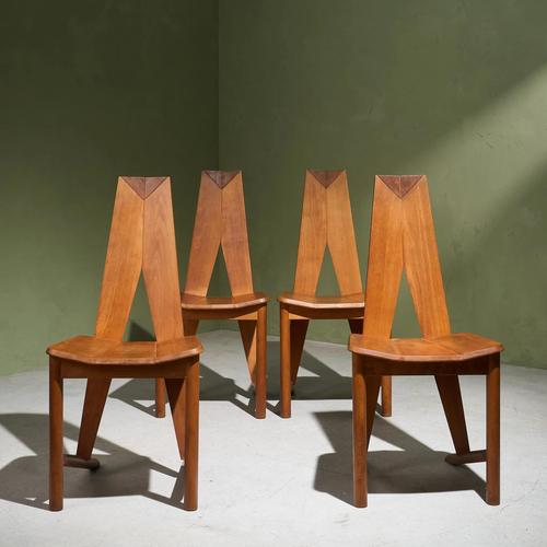 Dining Chairs by Søren Nissen and Ebbe Gehl for Seltz, France, 1980, Set of 4 For Sale - Image 4 of 11