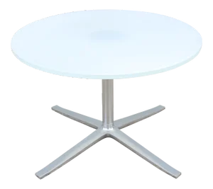 Modern Pearson Lloyd for Coalesse Bob Round Glass Top Occasional Coffee Table
