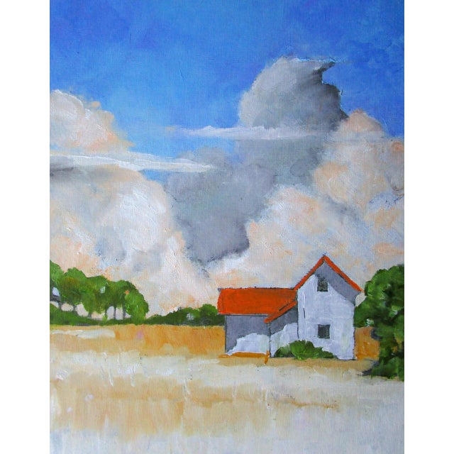 Contemporary San Joaquin Farmhouse Lynne French 11x14 California Landscape Oil Painting For Sale - Image 3 of 6