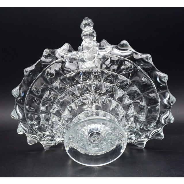 Barovier Rostrato Murano Italian Glass Basket Centerpiece Vase, 1940s For Sale - Image 14 of 14