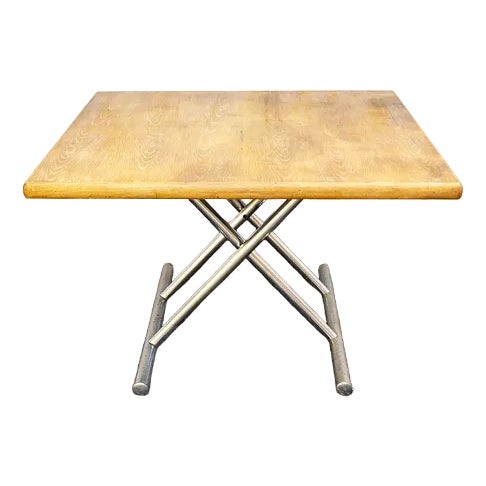 Adjustable Table in Metal and Wood, Italy, 1960s For Sale