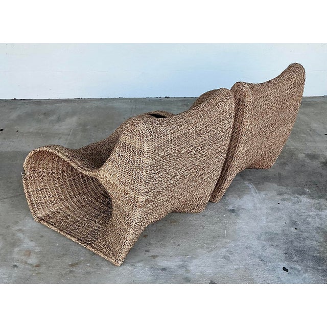 Mid-Century Modern Vintage Biomorphic Seagrass Lounge Chairs - Set of 2 For Sale - Image 3 of 12