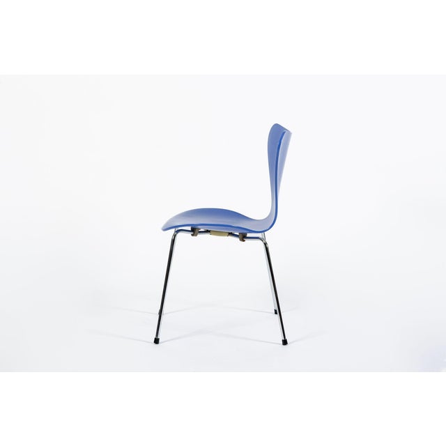Wood Blue Danish Modern Dining Chair Series 7 by Arne Jacobsen for Fritz Hansen For Sale - Image 7 of 15