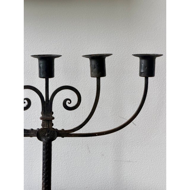 1900 - 1909 Antique Goberg Germany Iron Candelabra by Hugo Berger For Sale - Image 5 of 8