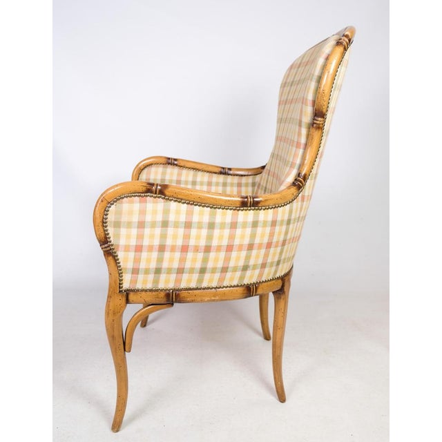 Set of Armchairs in Checkered Fabric & Wood, 1920s For Sale - Image 6 of 11