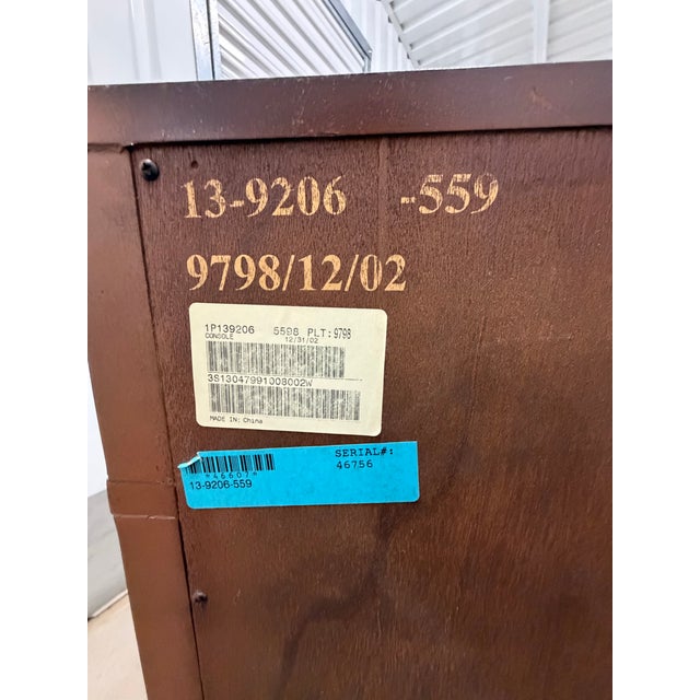 Wood Ethan Allen Demi Lune Console Cabinet Nightstand For Sale - Image 7 of 12