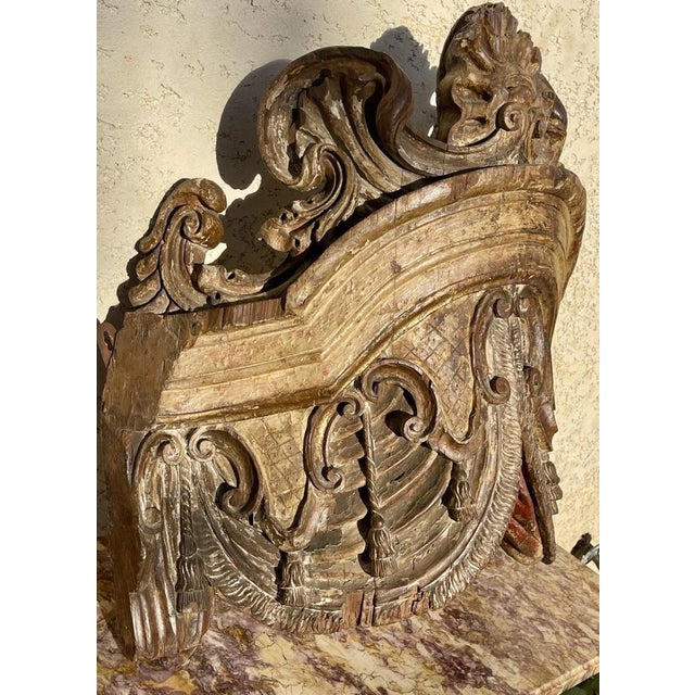 Wood 17th Century Carved Wooden Throne Canopy For Sale - Image 7 of 13