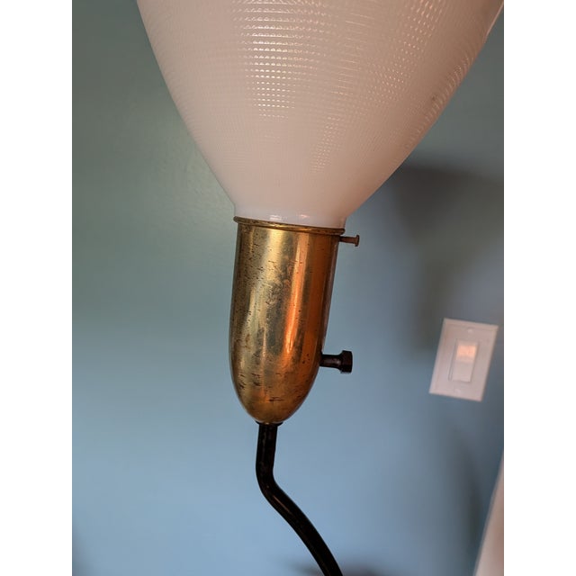 Black Mid Century Floor Lamp Brass Vase For Sale - Image 8 of 11
