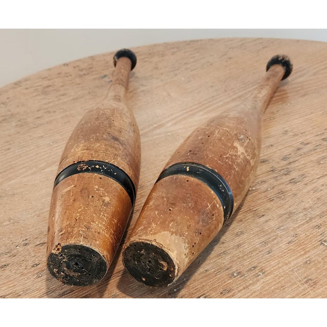 19th Century Eight Pound Wooden Juggling Pins—A Pair For Sale - Image 10 of 11