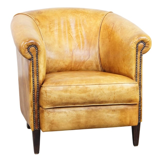 English Leather Club Chair For Sale
